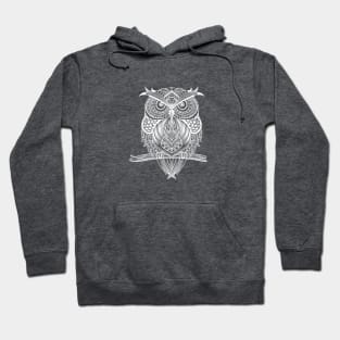 Decorative Owl - White Hoodie